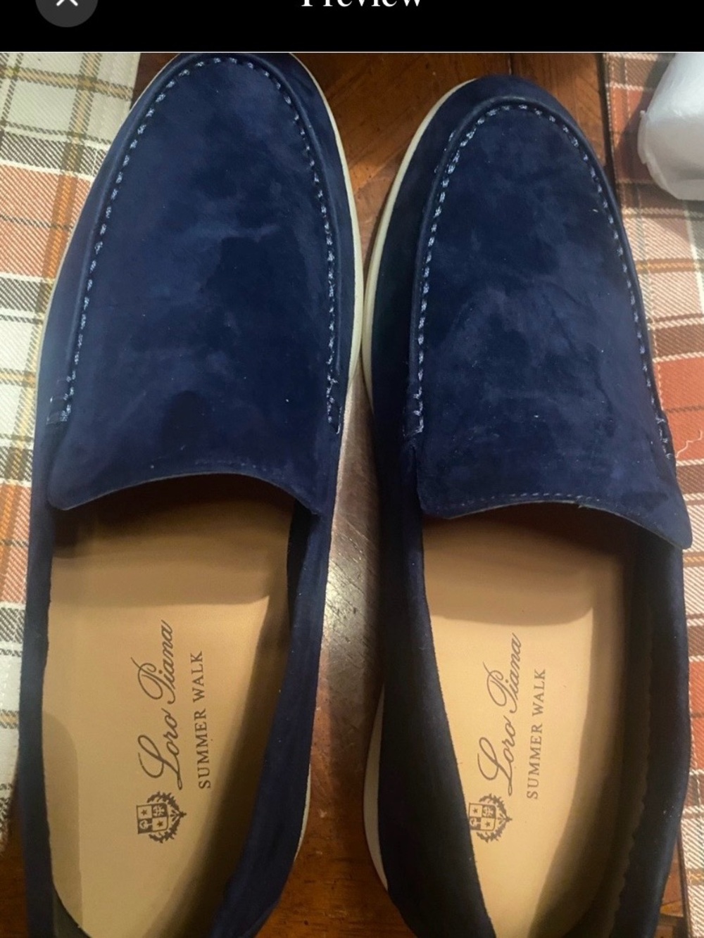 New With Tags Men’s Piana Navy Blue Suede Summer Charms Walk Moccasins Size 43
